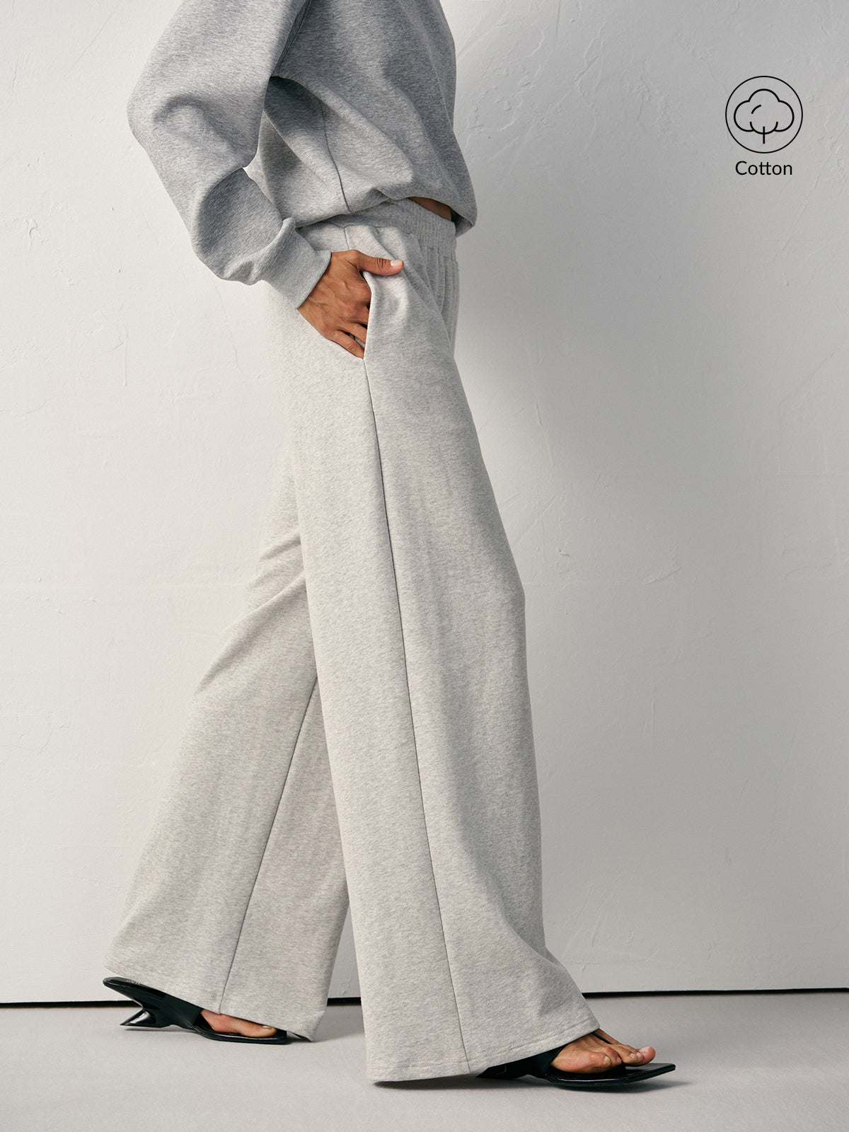 Cotton Blend Straight-Leg Sweatpants-Massicos