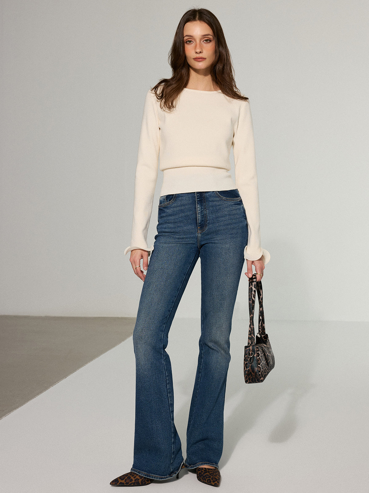 Ruffle Sleeve Sweater-Massicos