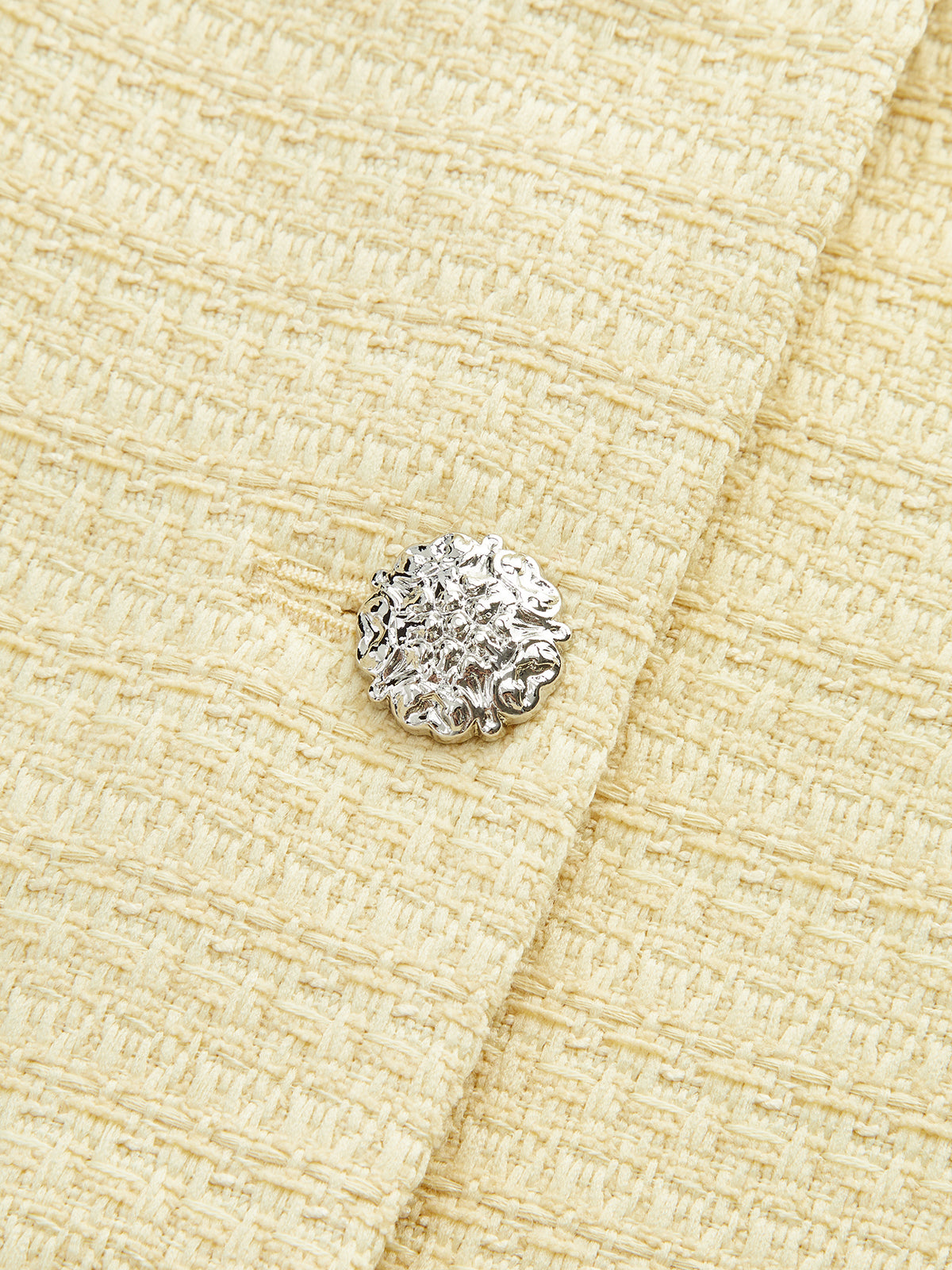 Tweed Square-Neck Button Mini Dress-Massicos