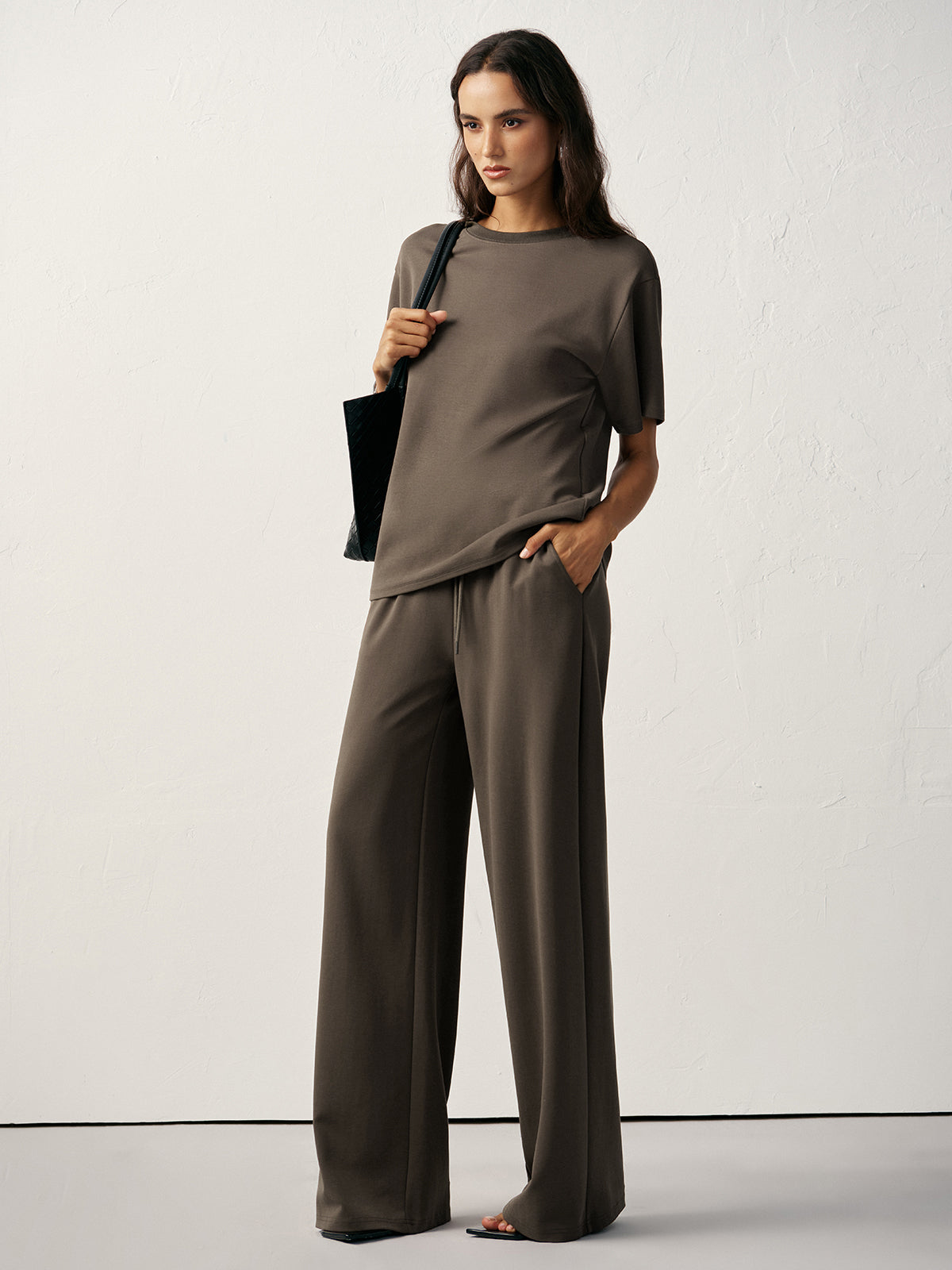 Mid-Waist Drawstring Sweatpants-Massicos