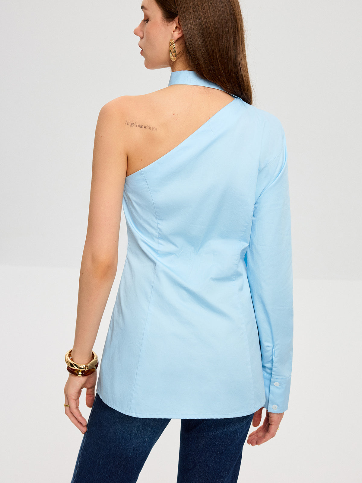 Asymmetric One-Shoulder Shirt-Massicos