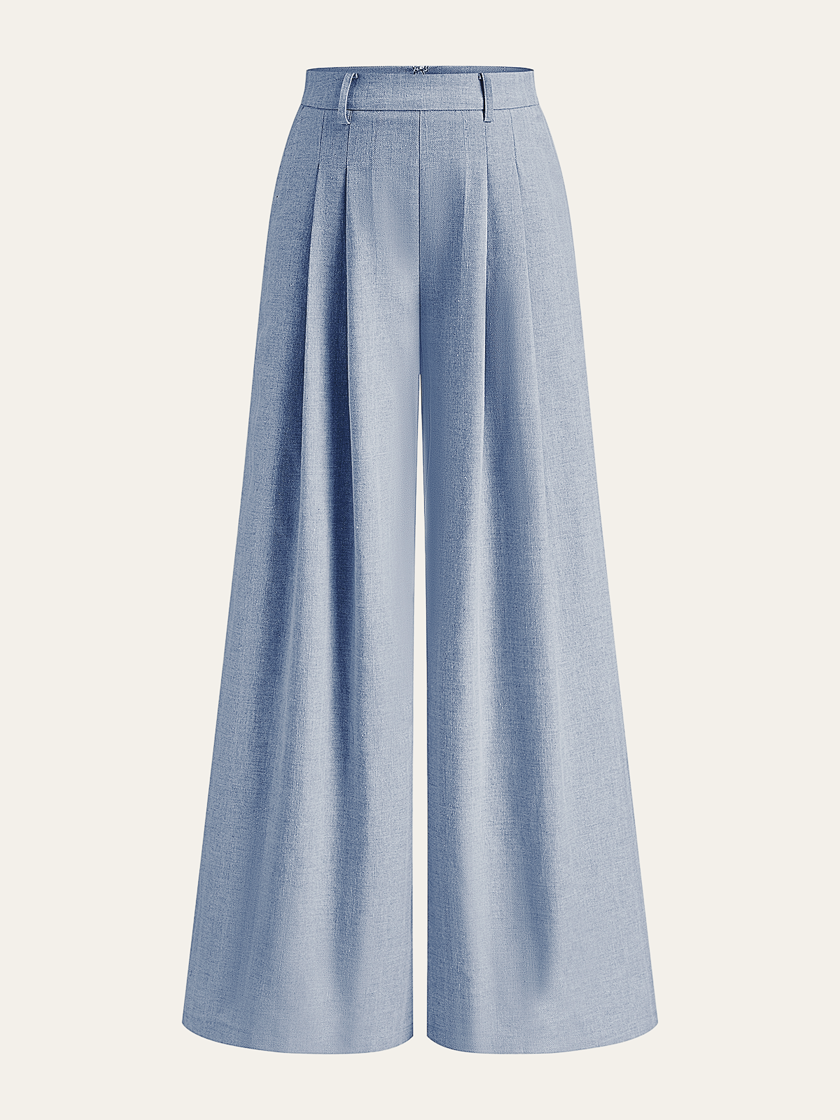Linen Blend Wide-Leg Pants-Massicos