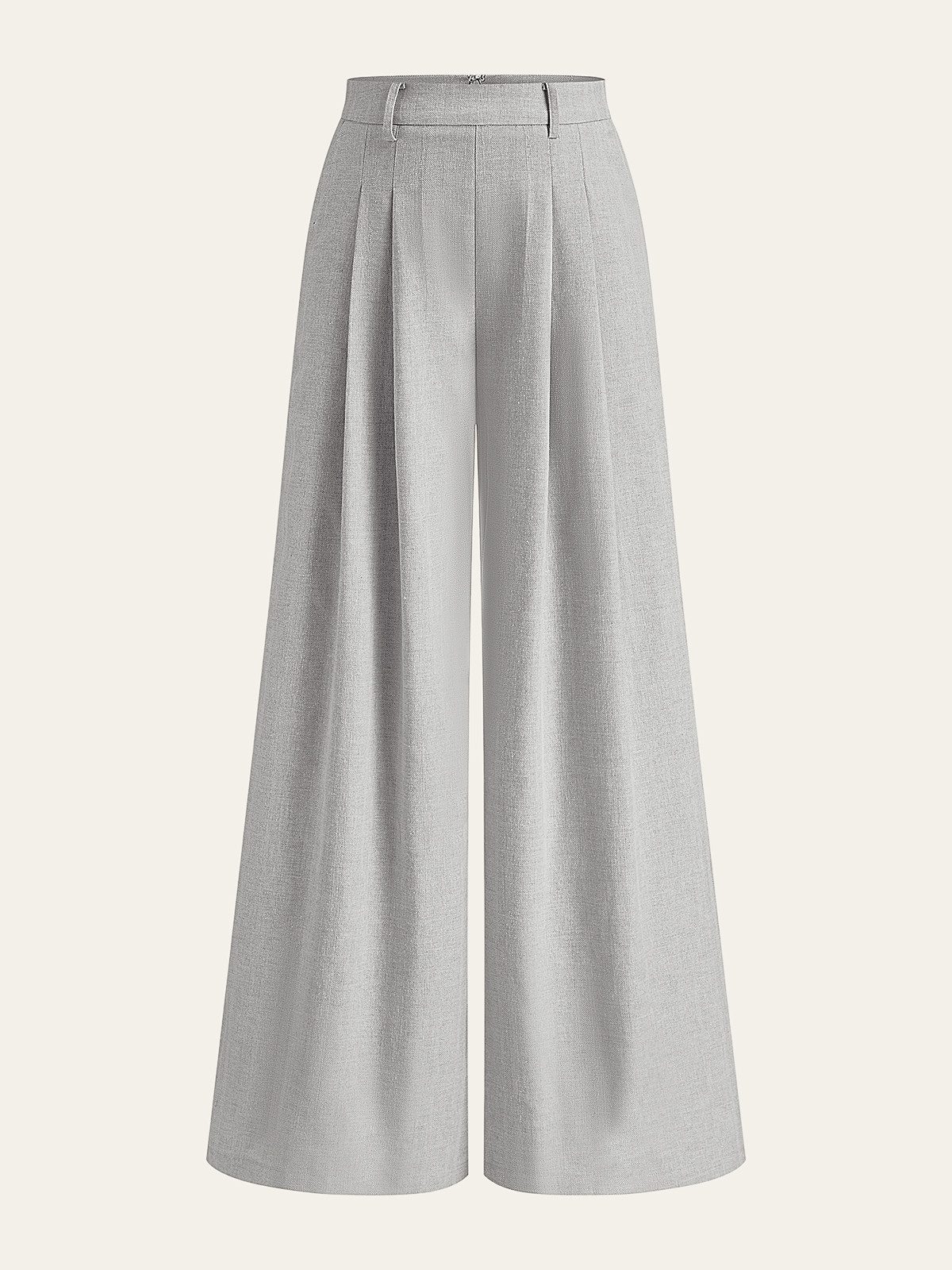 Linen Blend Wide-Leg Pants-Massicos