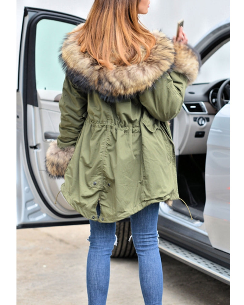 Trafni New Women Ladies Hood Parka Jacket Quilted Winter Coats Fishtail Anoraks PLUS Size S-XXXL-Massicos