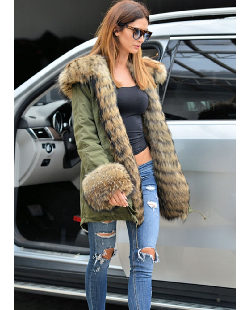 Trafni New Women Ladies Hood Parka Jacket Quilted Winter Coats Fishtail Anoraks PLUS Size S-XXXL-Massicos