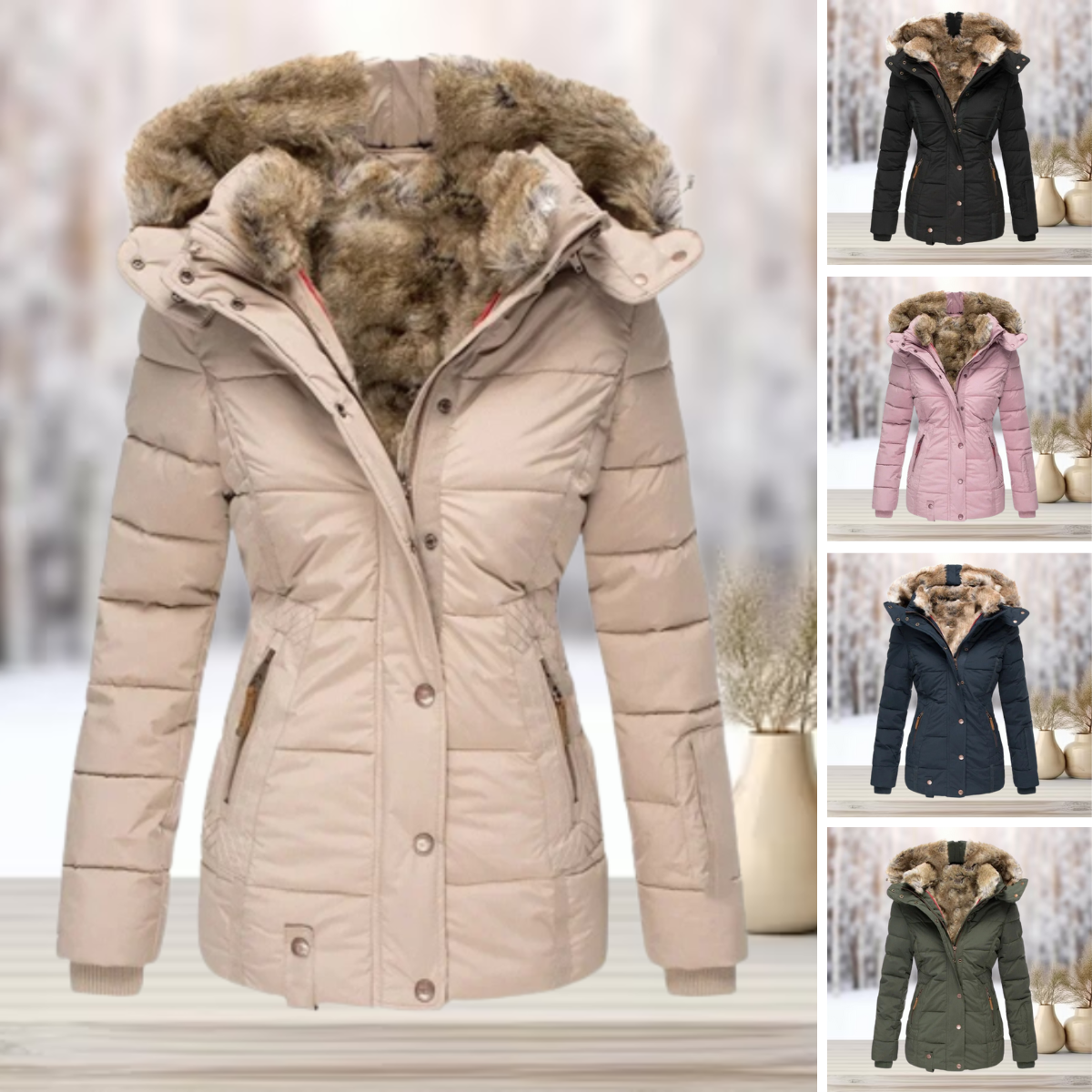 Eulalia - Elegante Winter-Pelzjacke mit Kapuze 2024-Massicos