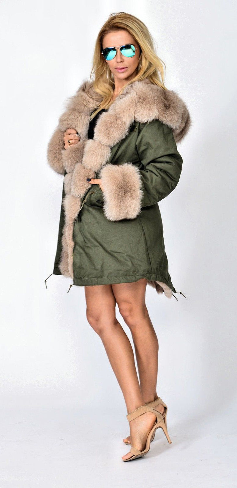 Trafni Womens Button Parka Anorak Hoodies Winter Long Fur Lining Coats Jackets Overcoat Outwear-Massicos
