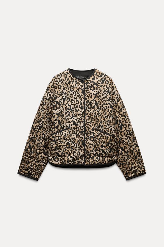 Trafni leopard print short jacket-Massicos