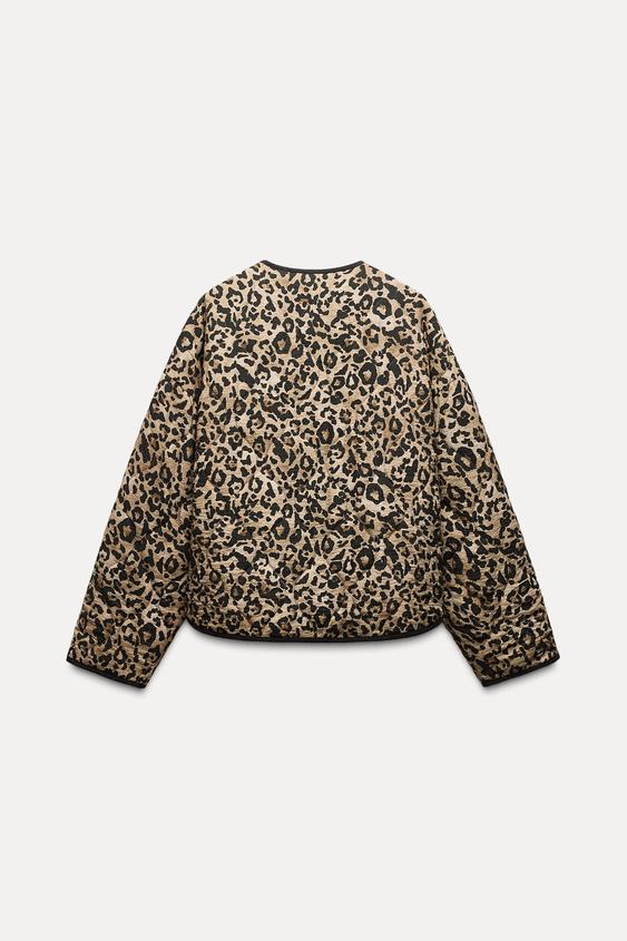 Trafni leopard print short jacket-Massicos