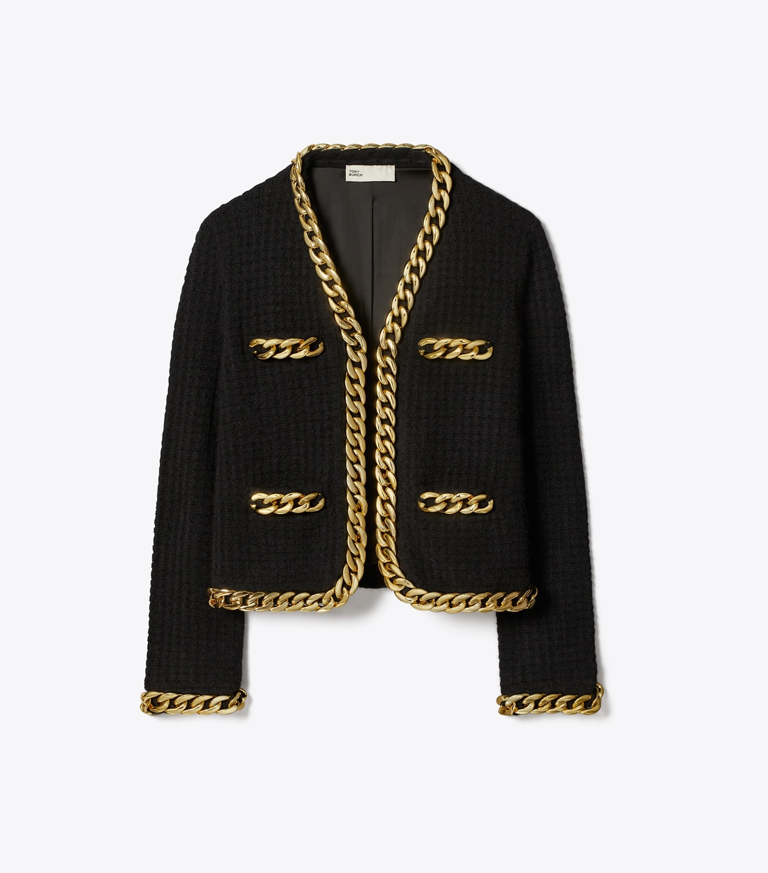 Chic Black Chain Cardigan-Massicos