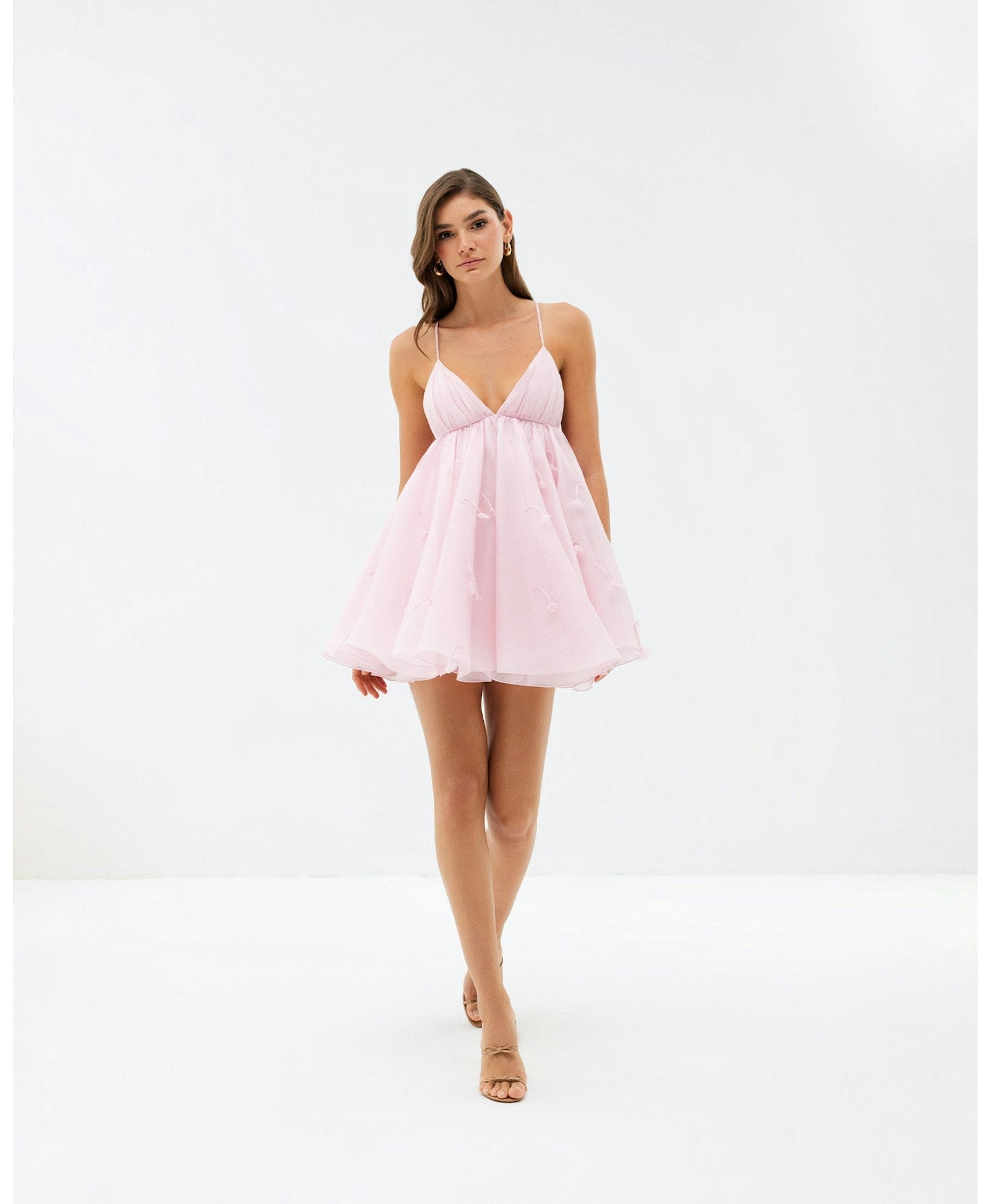 Holiday V-neck Hand-appliqued Dress-Massicos