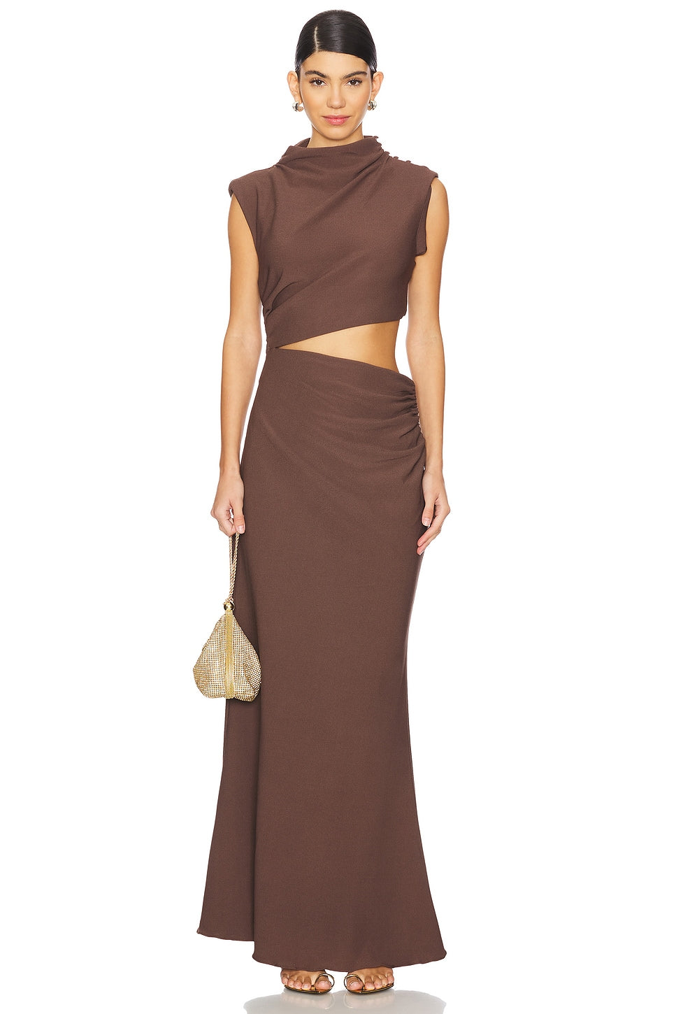 ASYMMETRIC CREPE DRESS-Massicos