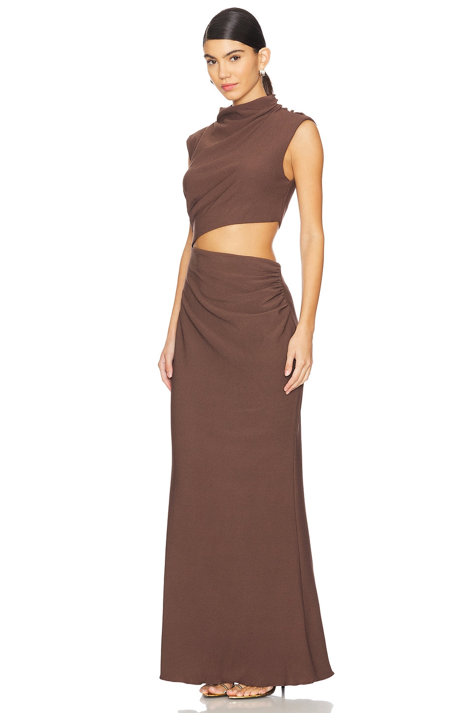 ASYMMETRIC CREPE DRESS-Massicos