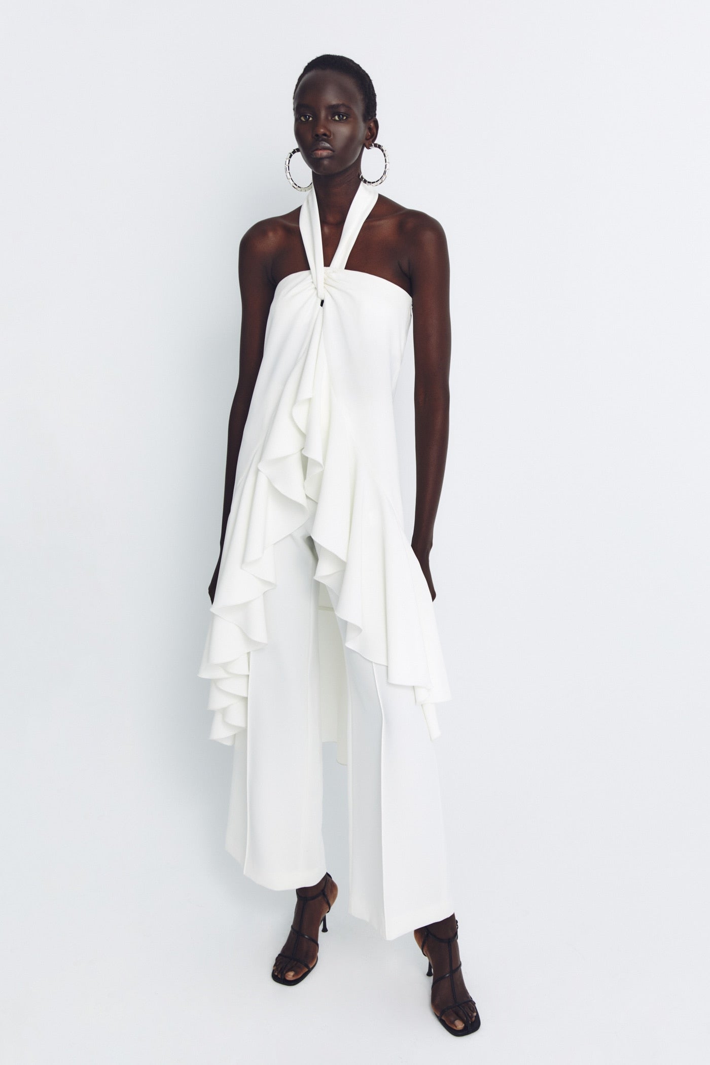 Backless Maxi Top Wide Leg Pants Set-Massicos
