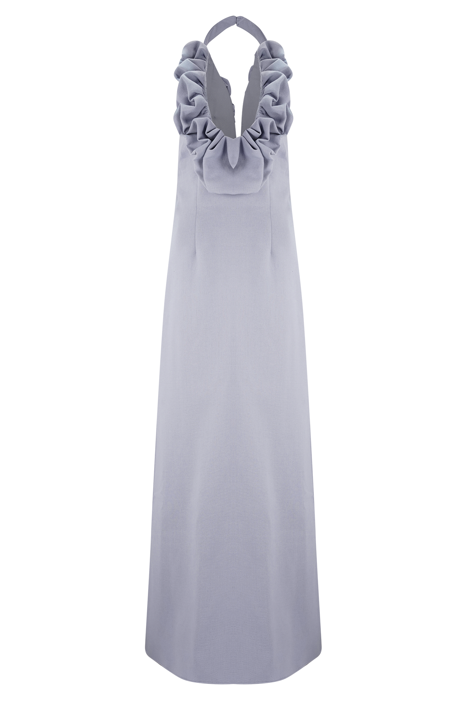 Ruffled Halter Maxi Dress with Open Back-Massicos
