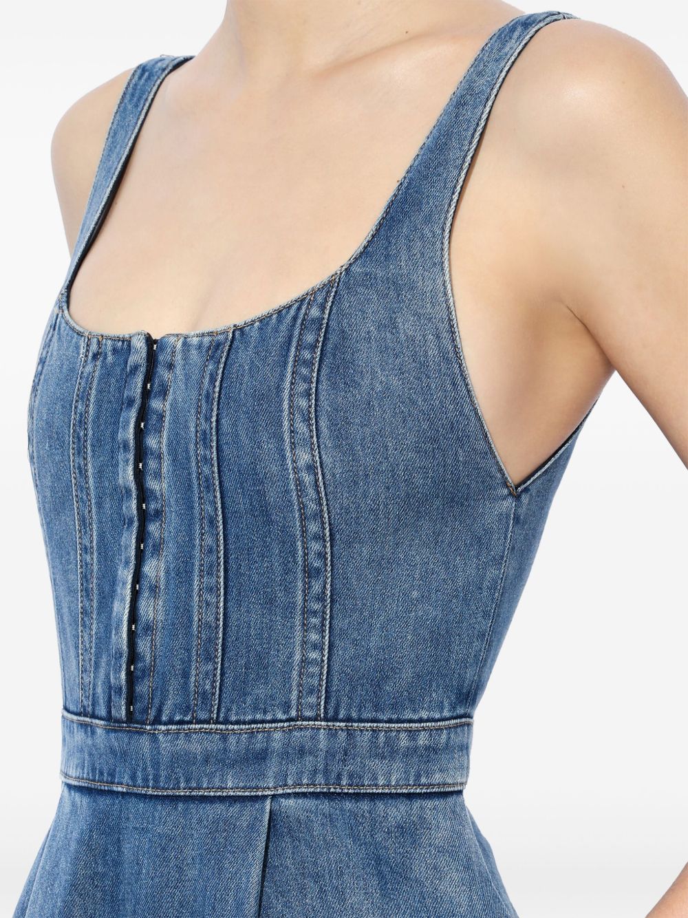 Denim Tiered Maxi Dress-Massicos
