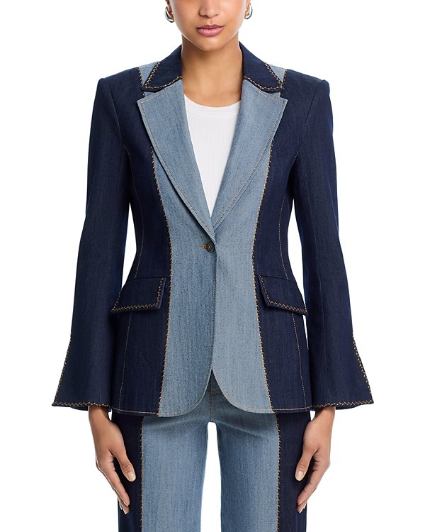 Chic color-block denim jacket and pants-Massicos