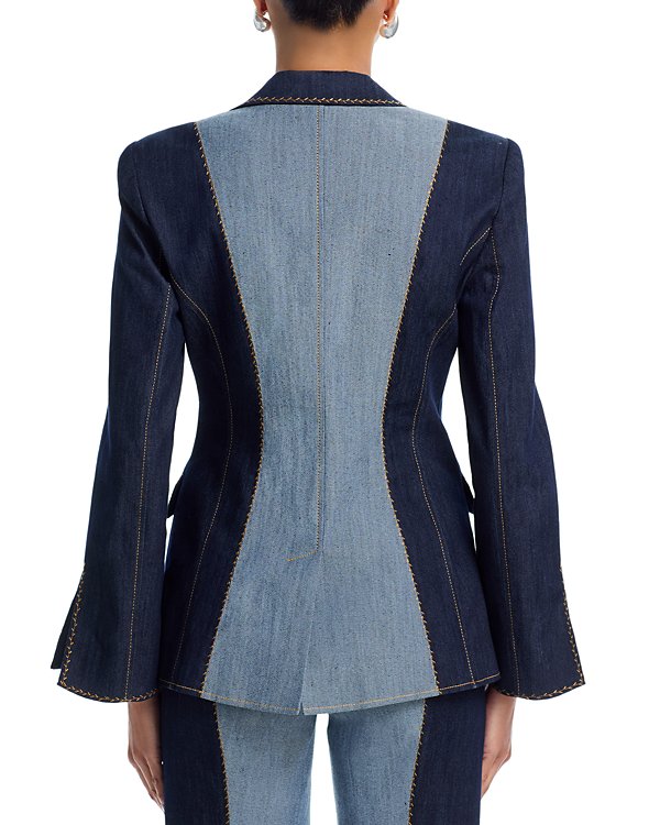 Chic color-block denim jacket and pants-Massicos