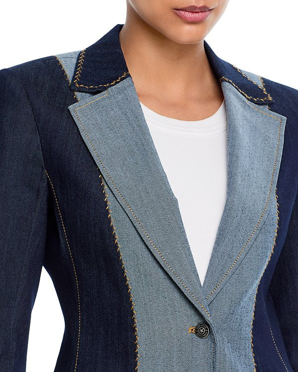 Chic color-block denim jacket and pants-Massicos