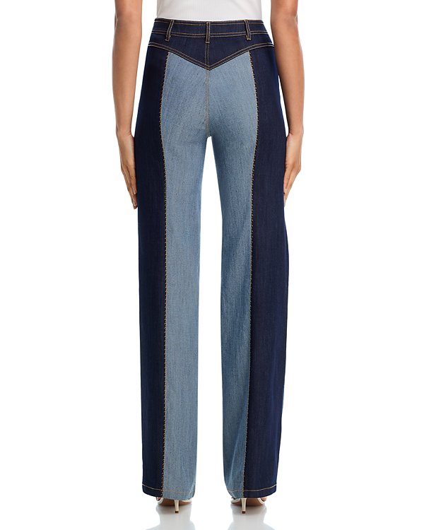 Chic color-block denim jacket and pants-Massicos