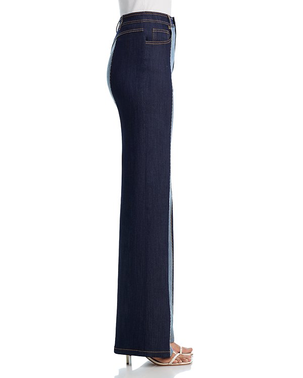 Chic color-block denim jacket and pants-Massicos