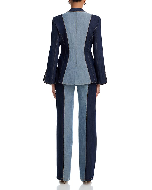 Chic color-block denim jacket and pants-Massicos