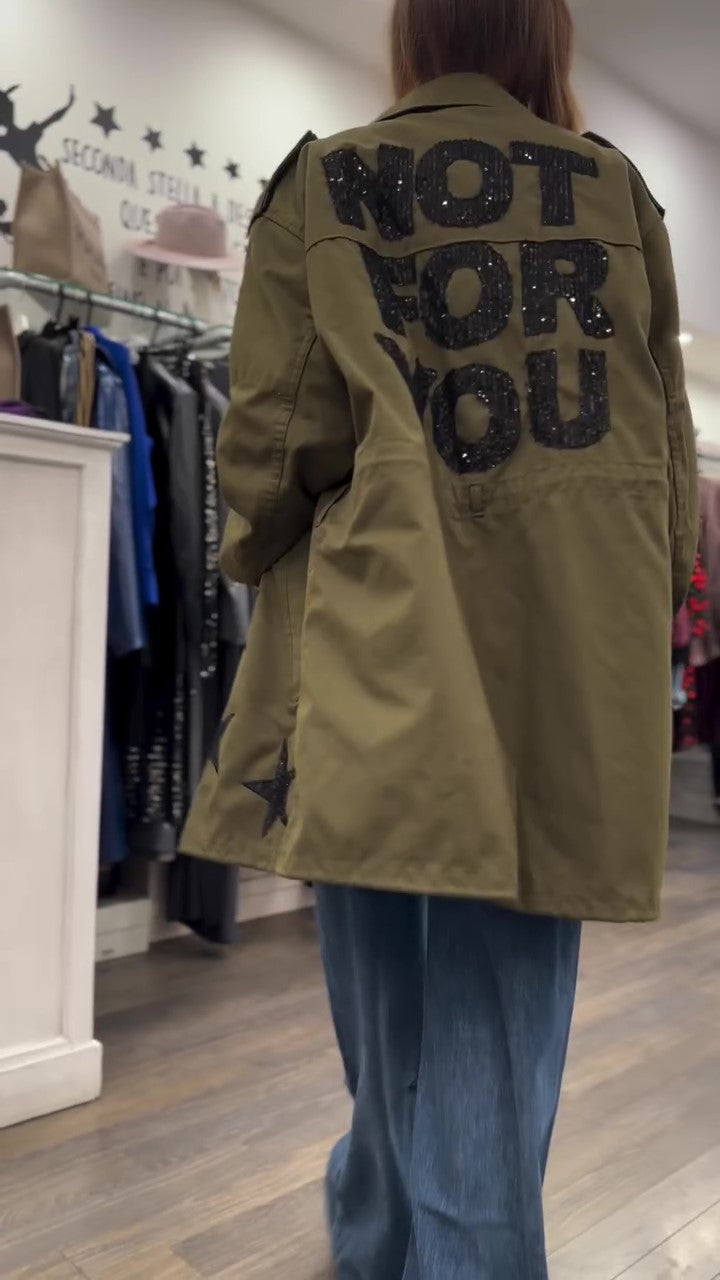 Fashion casual embroidered jacket withleopard print lining-Massicos