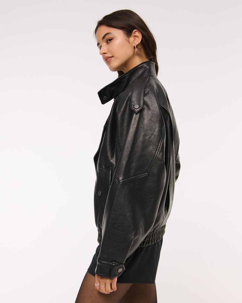 FAUX LEATHER JACKET-Massicos