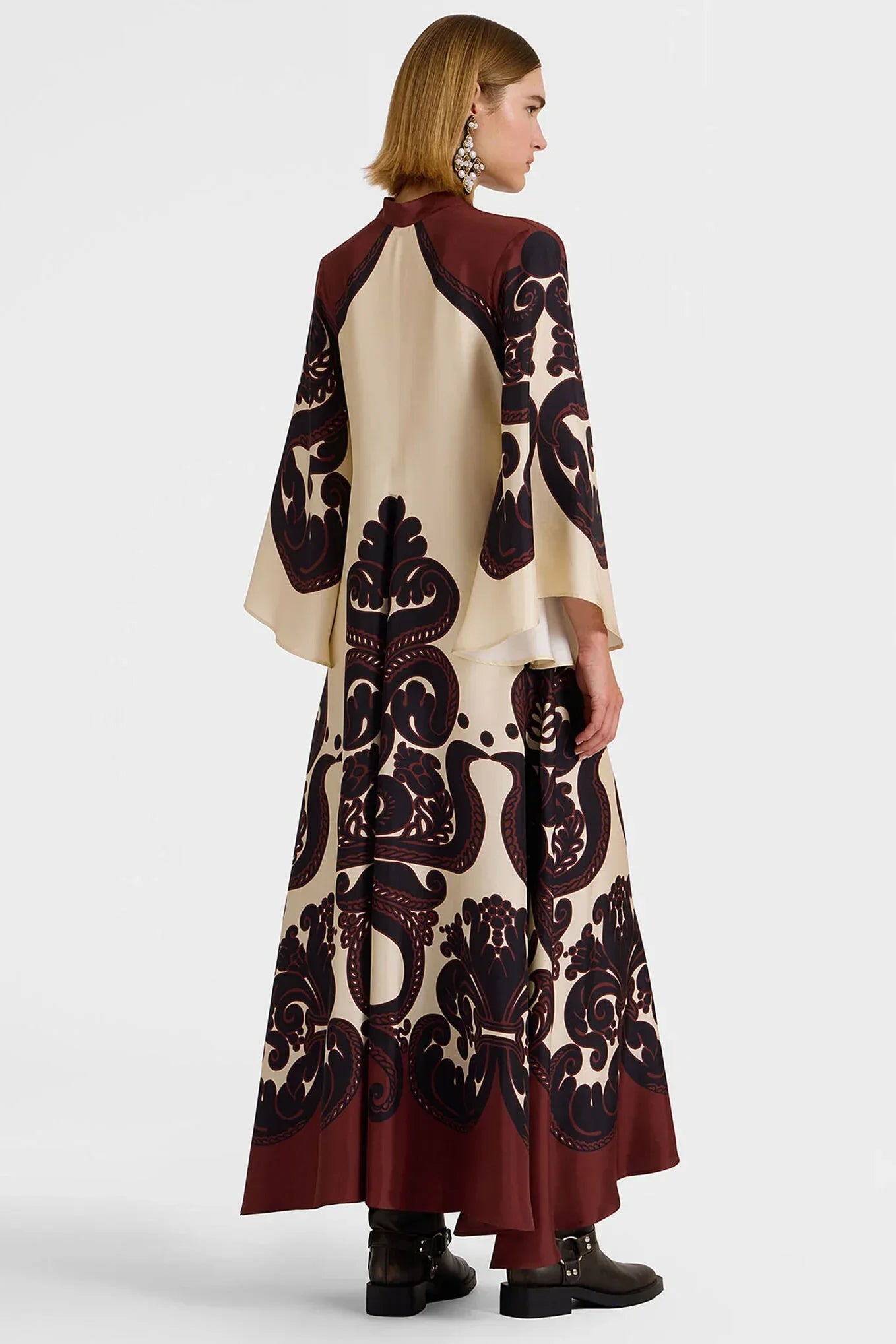 Grenadilla Print Satin Dress-ROVOLE