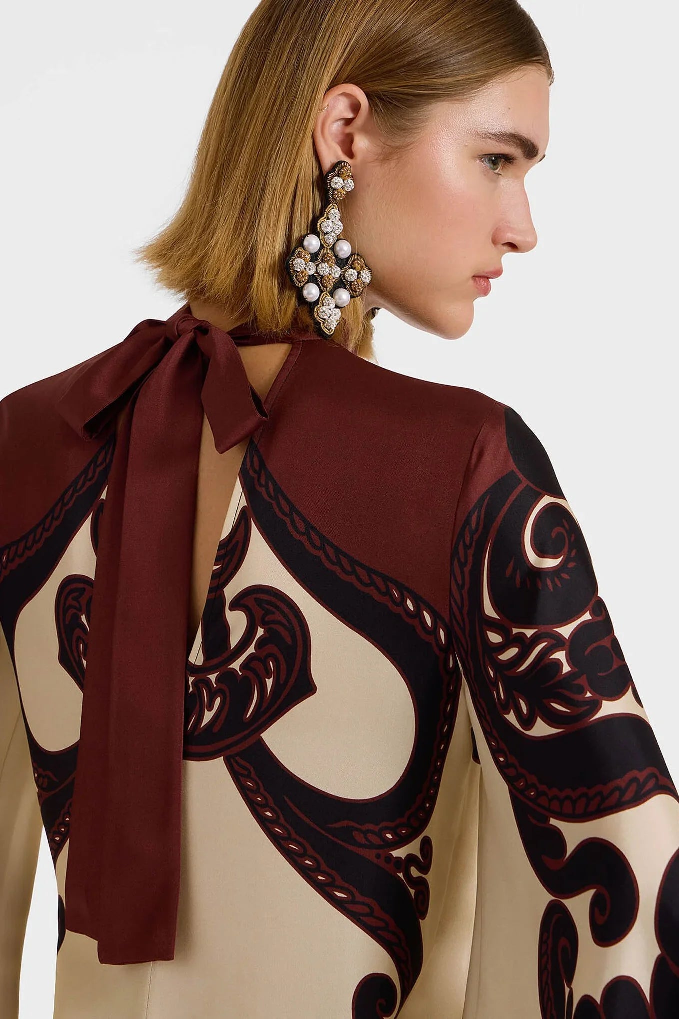 Grenadilla Print Satin Dress-ROVOLE