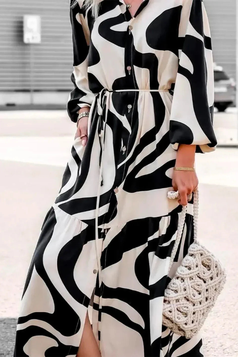 Effortless Chic Print Maxi Dress-ROVOLE