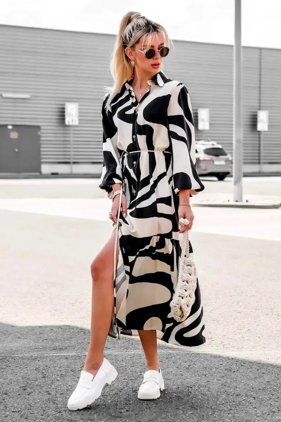 Effortless Chic Print Maxi Dress-ROVOLE
