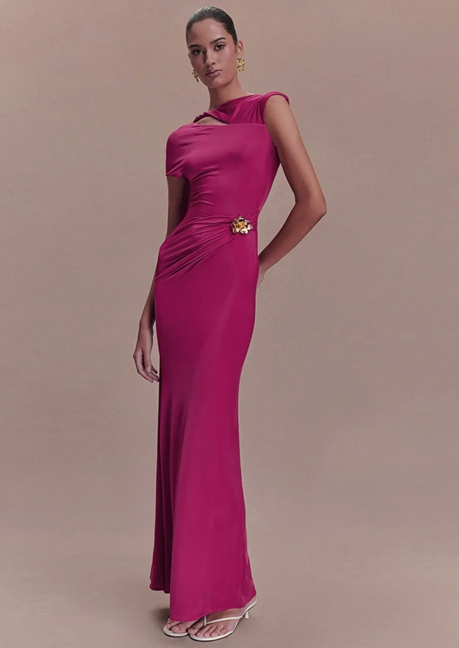 Sheath Cut-out Maxi Dress-ROVOLE