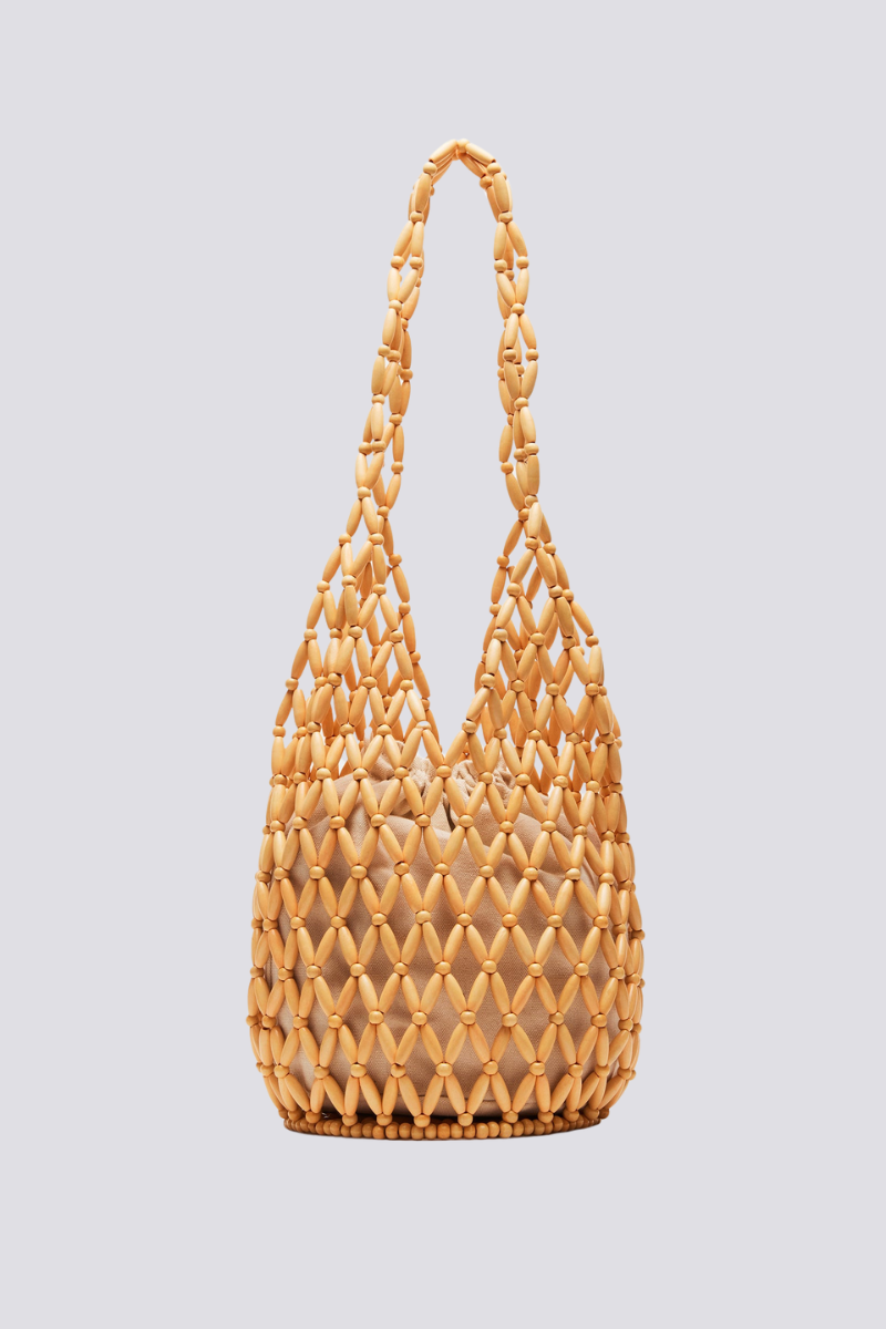 Georgina Hollow Out Wooden Beads Shoulder Bag-ROVOLE