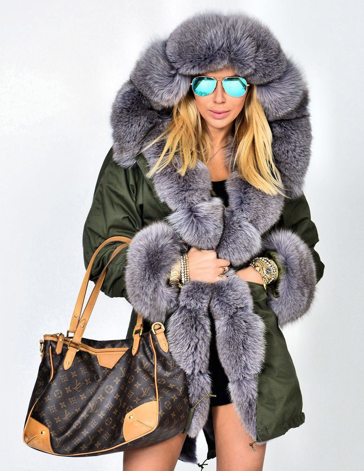 Trafni Ladies Winter Women Thicken Warm Coat Hood Parka Long Jacket Outwear Size S-XXXL-Massicos