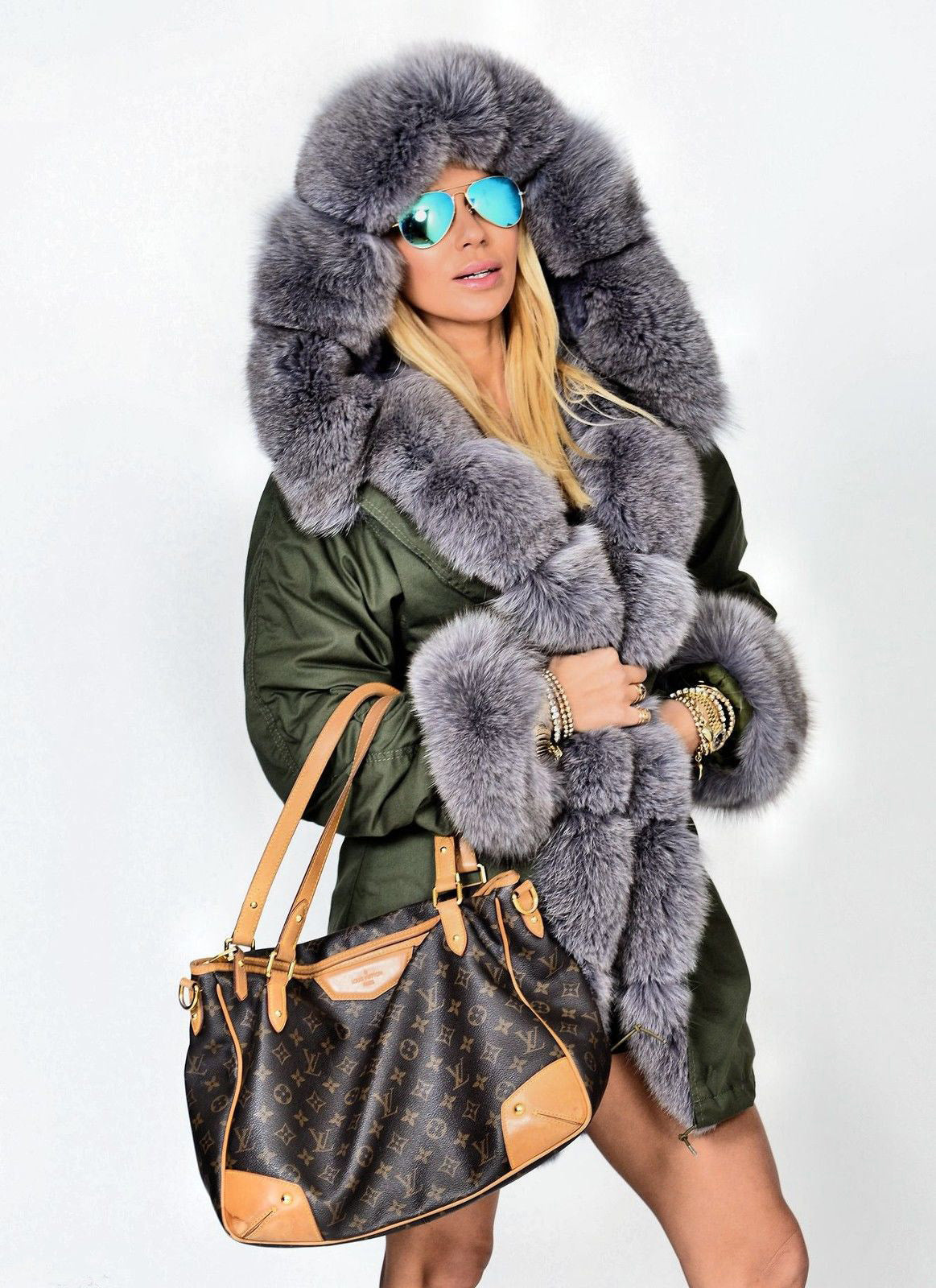 Trafni Ladies Winter Women Thicken Warm Coat Hood Parka Long Jacket Outwear Size S-XXXL-Massicos