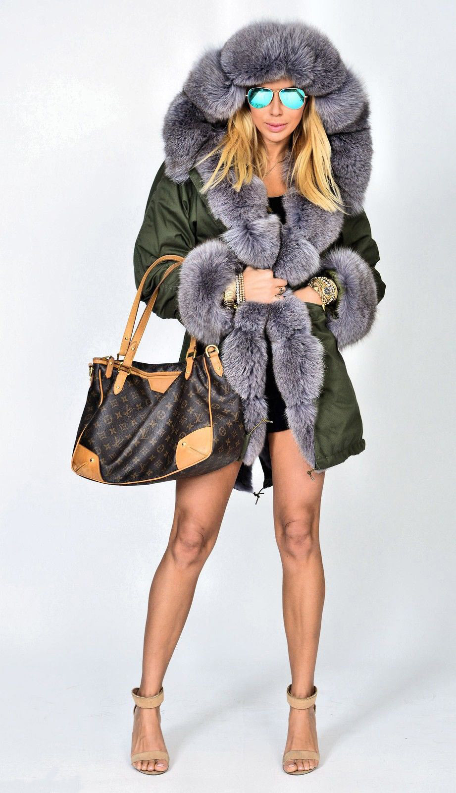 Trafni Ladies Winter Women Thicken Warm Coat Hood Parka Long Jacket Outwear Size S-XXXL-Massicos