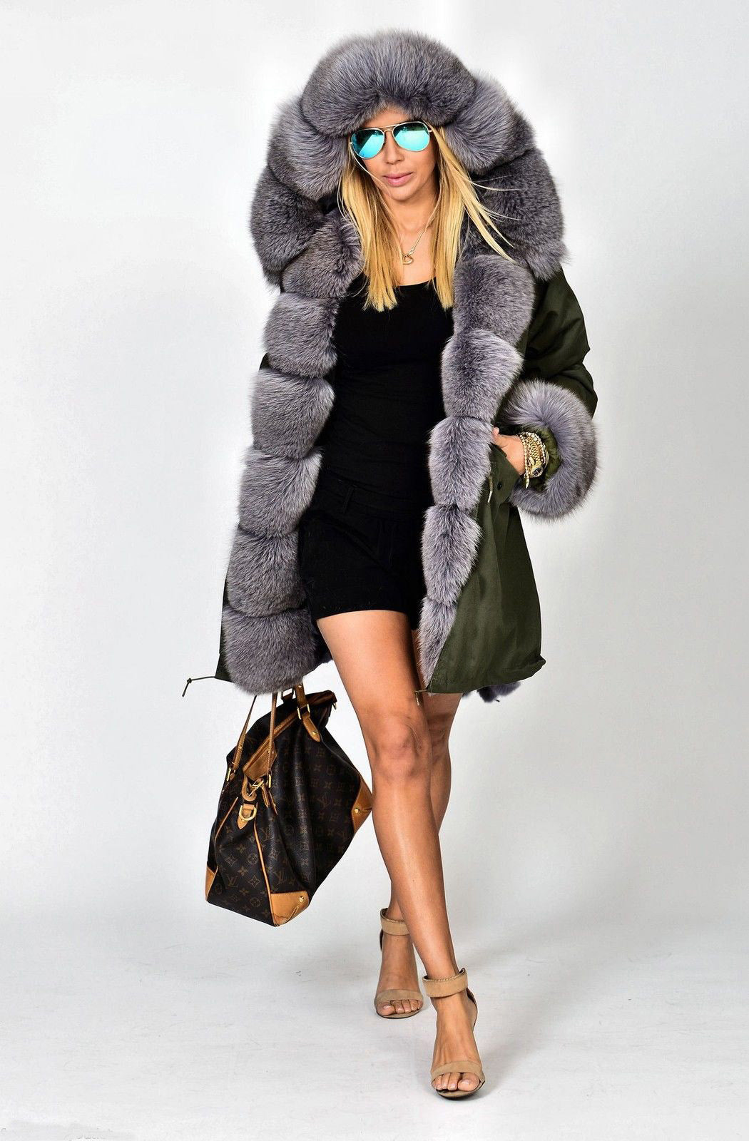 Trafni Ladies Winter Women Thicken Warm Coat Hood Parka Long Jacket Outwear Size S-XXXL-Massicos