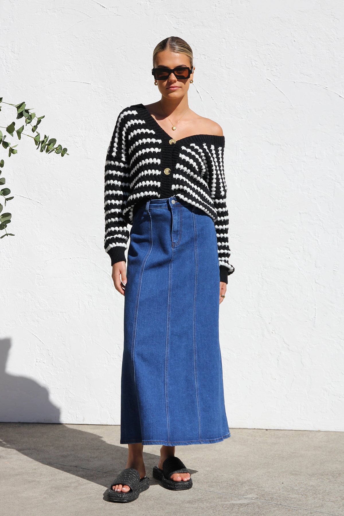 Janah Denim Skirt-ROVOLE