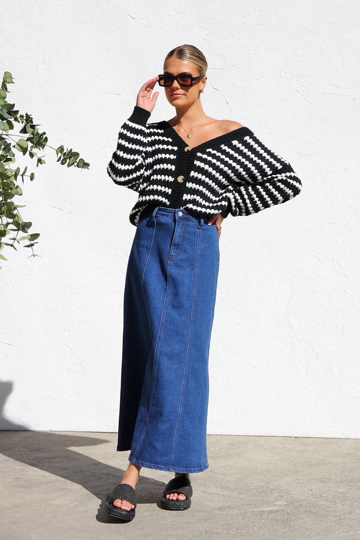 Janah Denim Skirt-ROVOLE