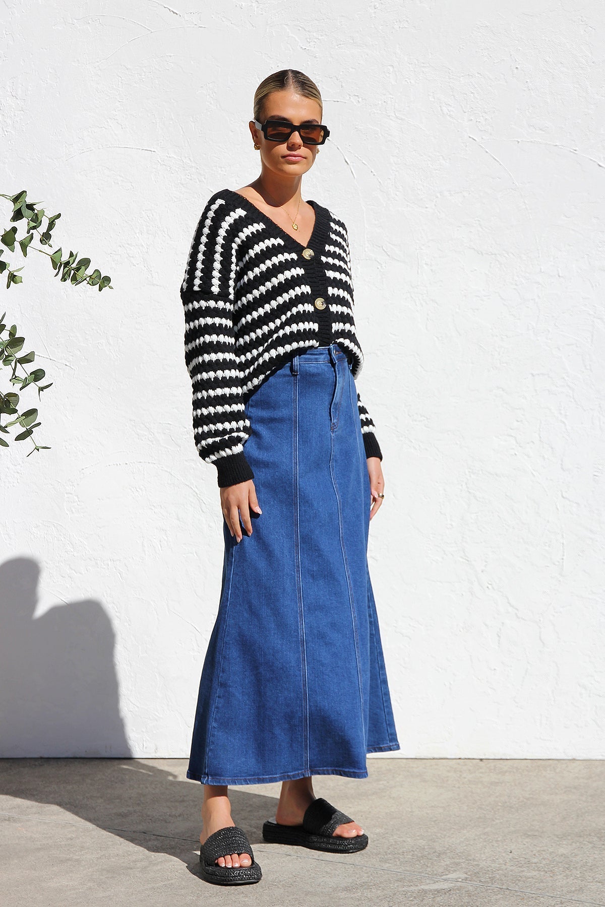 Janah Denim Skirt-ROVOLE