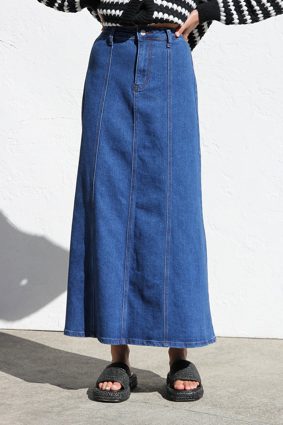 Janah Denim Skirt-ROVOLE