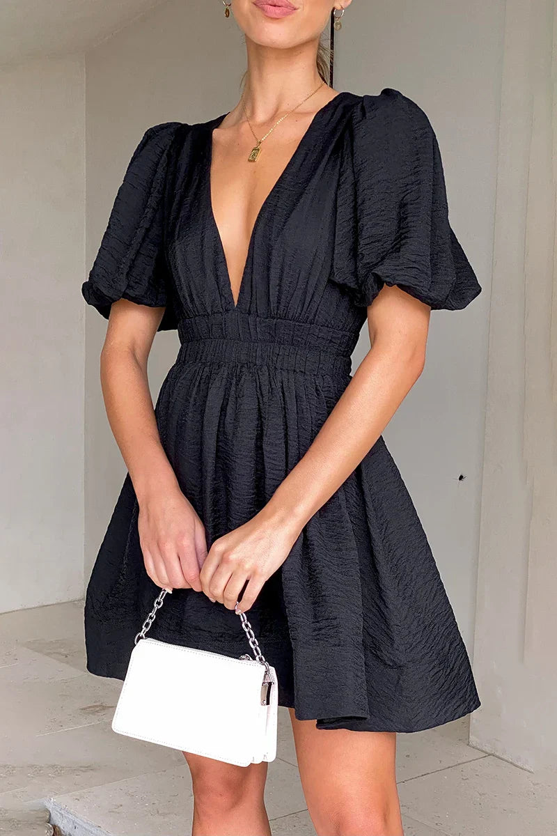 Erin Mini Dress - Black-ROVOLE