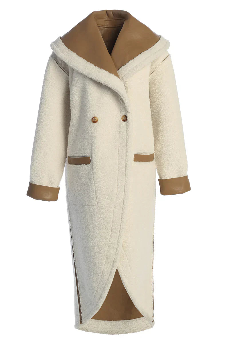 Premium Synthetic Leather Wrap Coat-Massicos