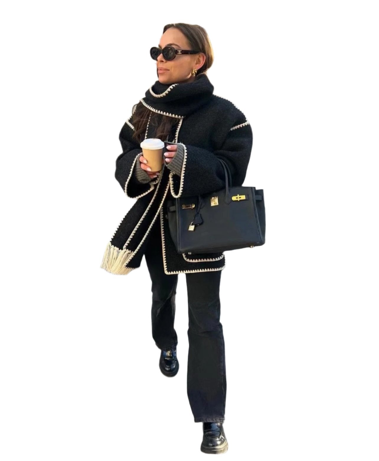 Comfortable Wool Cape Jacket-Massicos