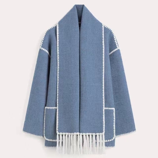 Comfortable Wool Cape Jacket-Massicos
