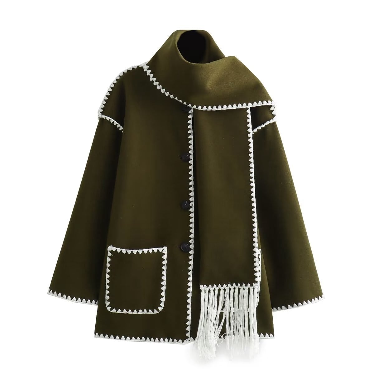 Comfortable Wool Cape Jacket-Massicos