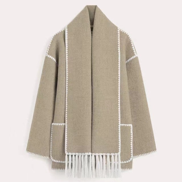 Comfortable Wool Cape Jacket-Massicos