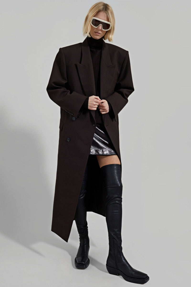 Solid Long Coat-Massicos