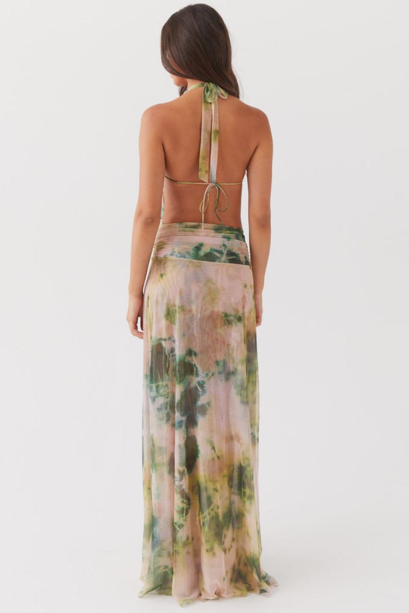 Julie Halterneck Cowl Neck Skirt Set-ROVOLE